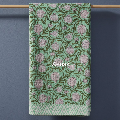 Pink Anaar Handblock Waffle Cotton Towel
