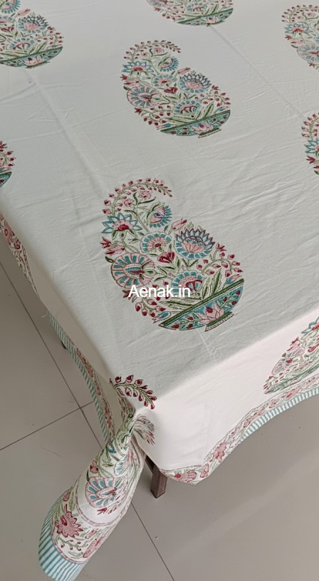 Pink Kairi Handblock Table Cover
