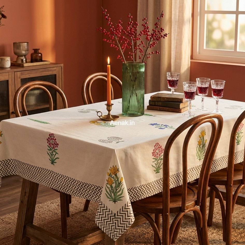 Madhumati Handblock Table Cover