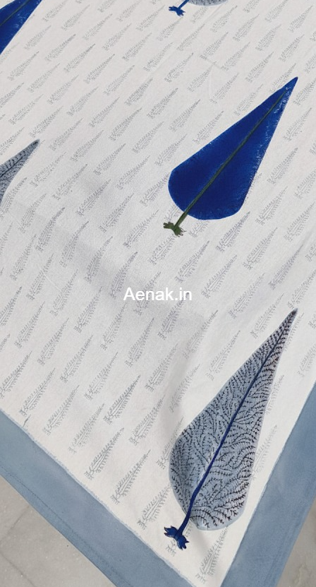 Blue Cypress Handblock Table Cover