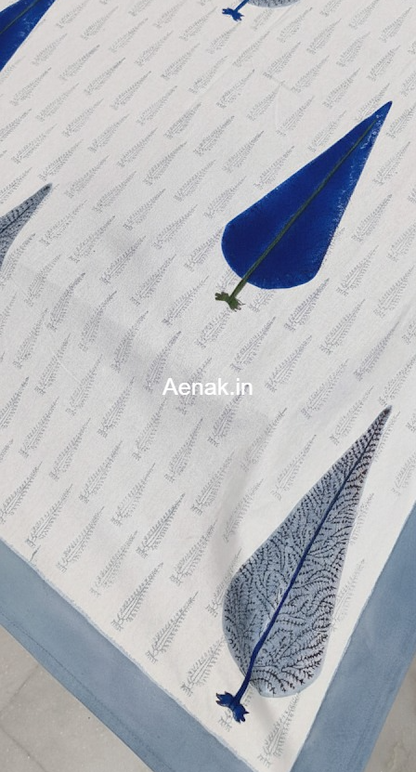 Blue Cypress Handblock Table Cover