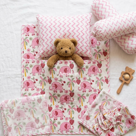 Pink Elephant Newborn Baby Kit Set