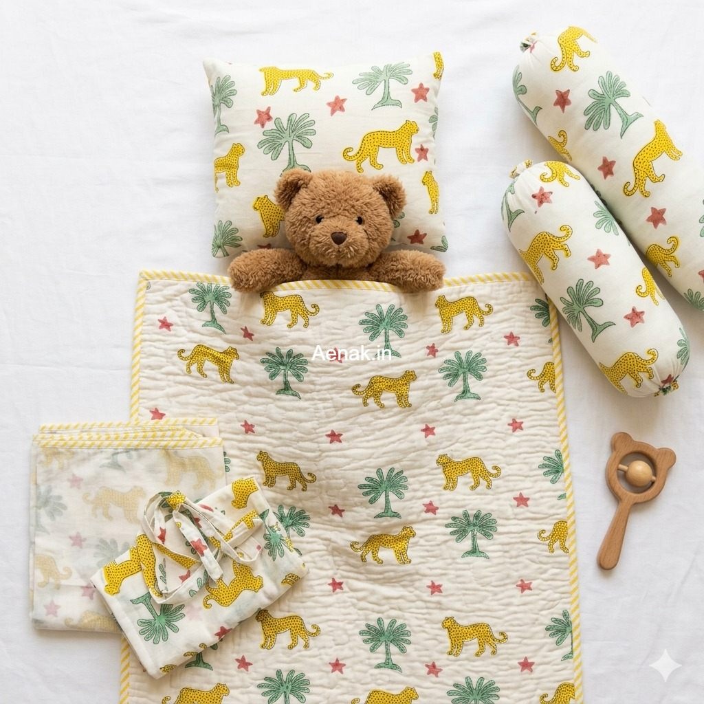 Yellow Cheetah Elephants Newborn Baby Kit Set