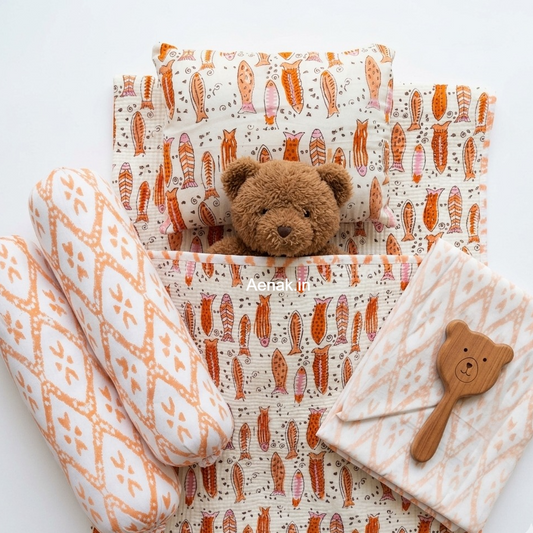 Orange Fish Newborn Baby Kit Set
