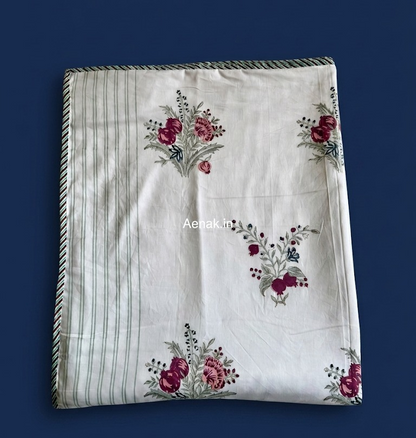 Kashmiri Boota Handblock Bedsheet + Dohar Combo Set