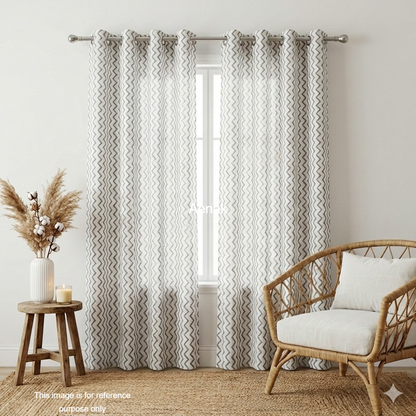 Black & White Zigzag Handblock Curtains