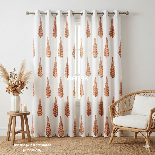 Teracotta Cypress Handblock Curtains